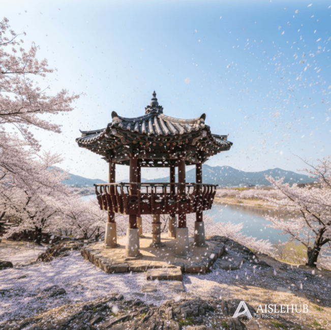 벚꽃 날리는 공산성