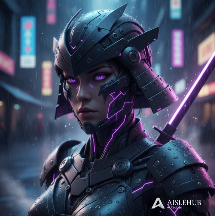 고해상도 사이버펑크 캐릭터(Neon Samurai)